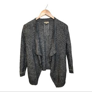 Lucky Brand Open Front Grey Cardigan Sweater XS knit gray warm cozy